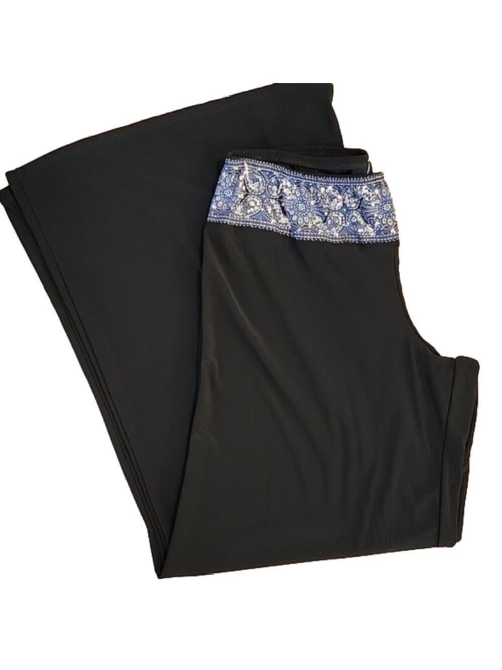 Studio 1940 Sequin Waist Slip-on Palazzo Pants Size XL EUC